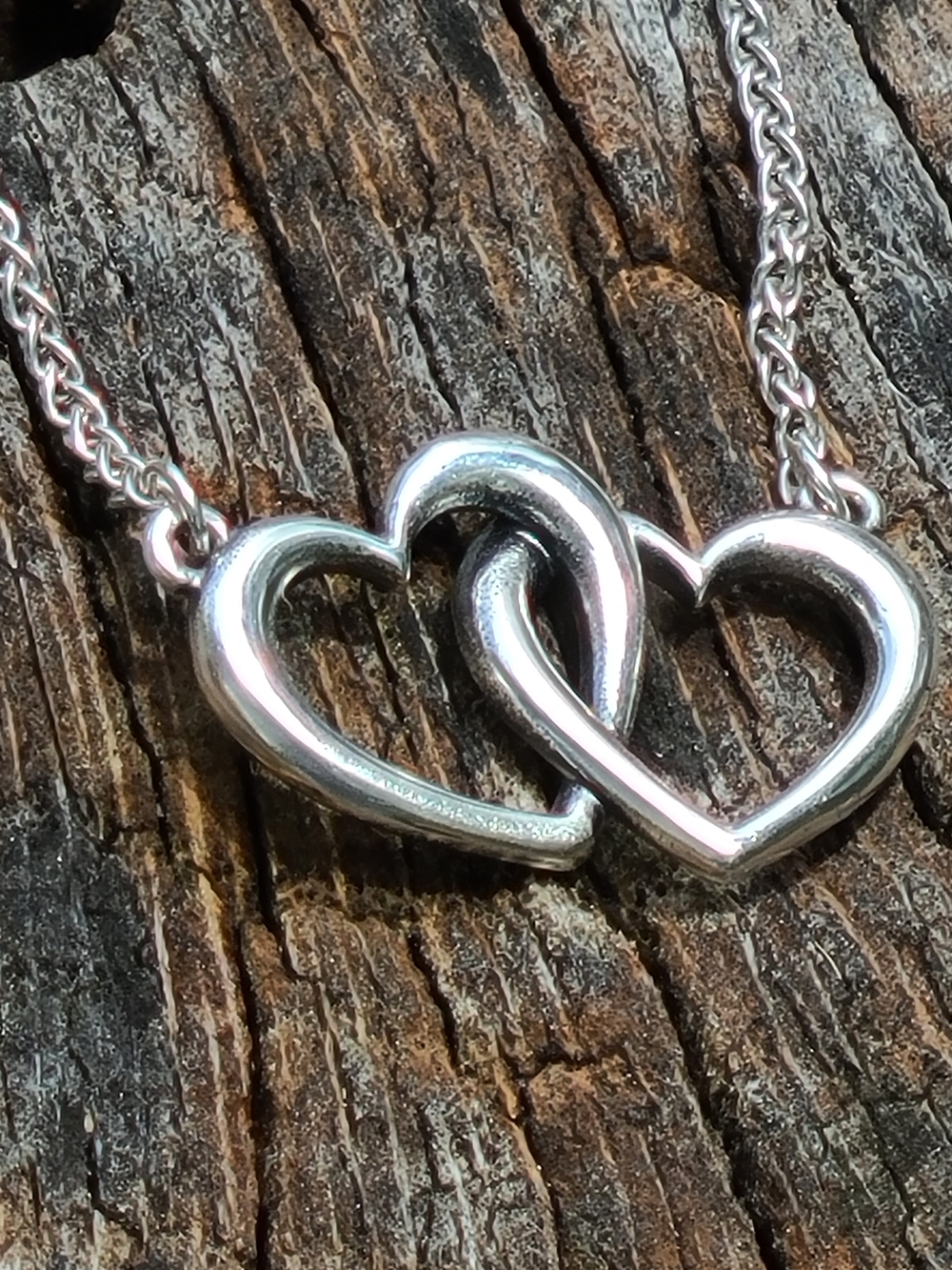 James Avery Double Heart Linked Necklace - Sterling Silver
